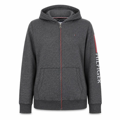 Tommy Hilfiger Women Grey Full Zip Hoodie Size 16 Classic Fit