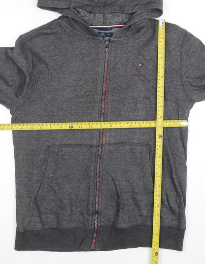 Tommy Hilfiger Women Grey Full Zip Hoodie Size 16 Classic Fit