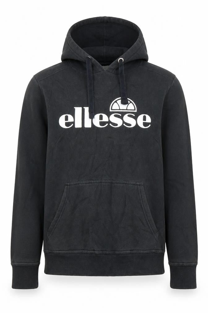 Ellesse Womens Black Pullover Hoodie Medium Cotton Blend Logo
