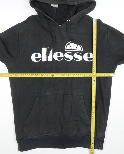 Ellesse Womens Black Pullover Hoodie Medium Cotton Blend Logo