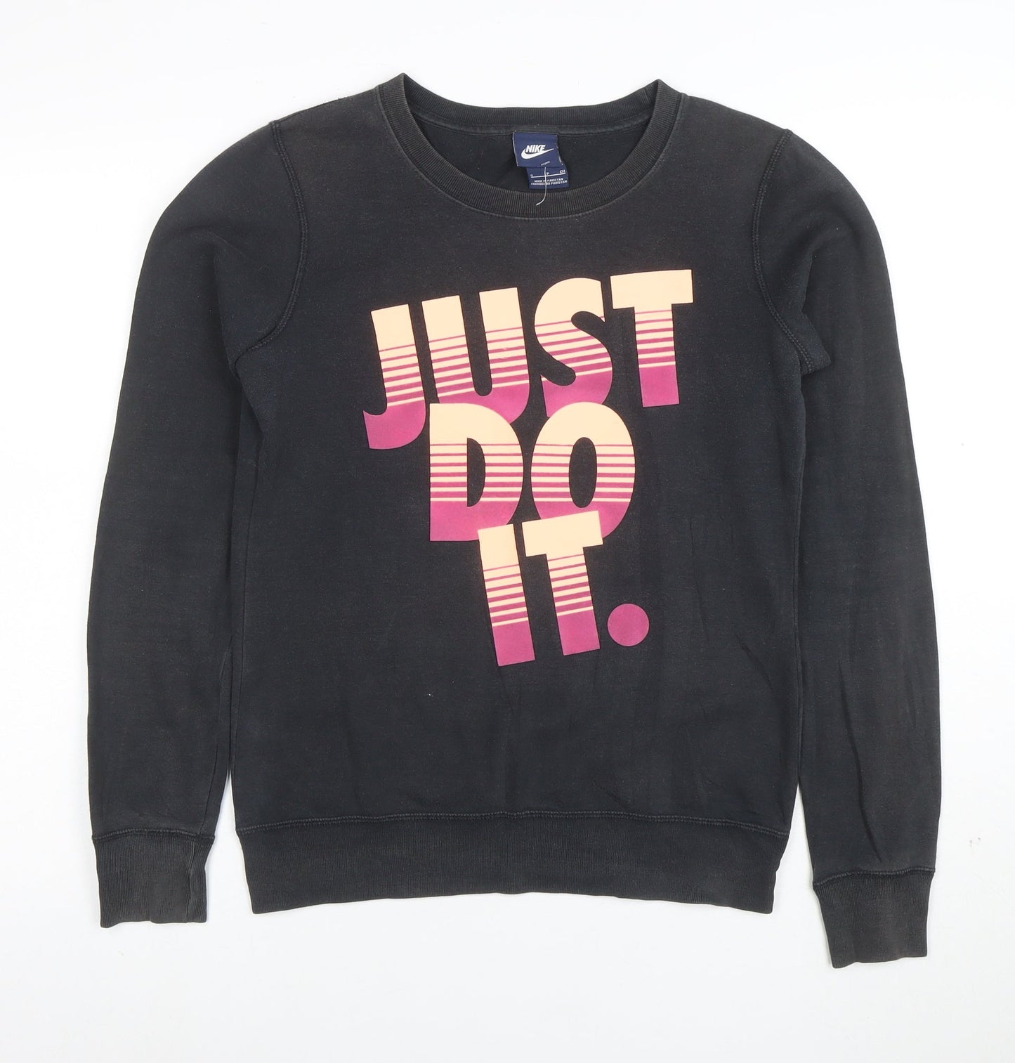Nike Womens Black 'Just Do It' Pullover Sweatshirt Size S