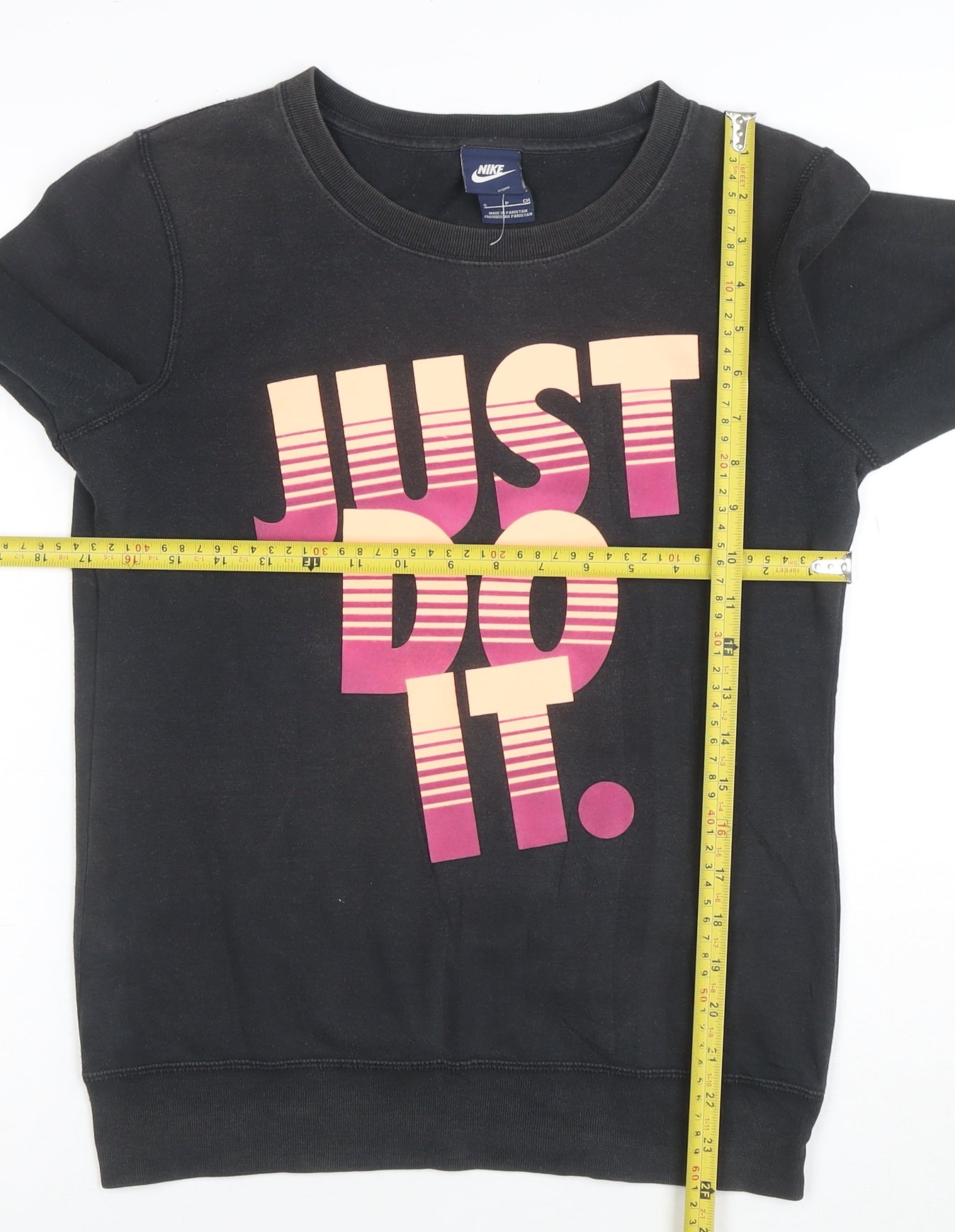 Nike Womens Black 'Just Do It' Pullover Sweatshirt Size S