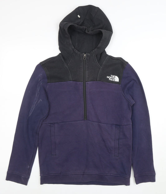 The North Face Boys Purple & Black 1/2 Zip Hoodie Size Large - L/14