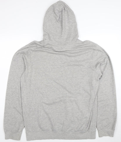 Champion Men's Grey Pullover Hoodie Large Graphic Logo Sports Style