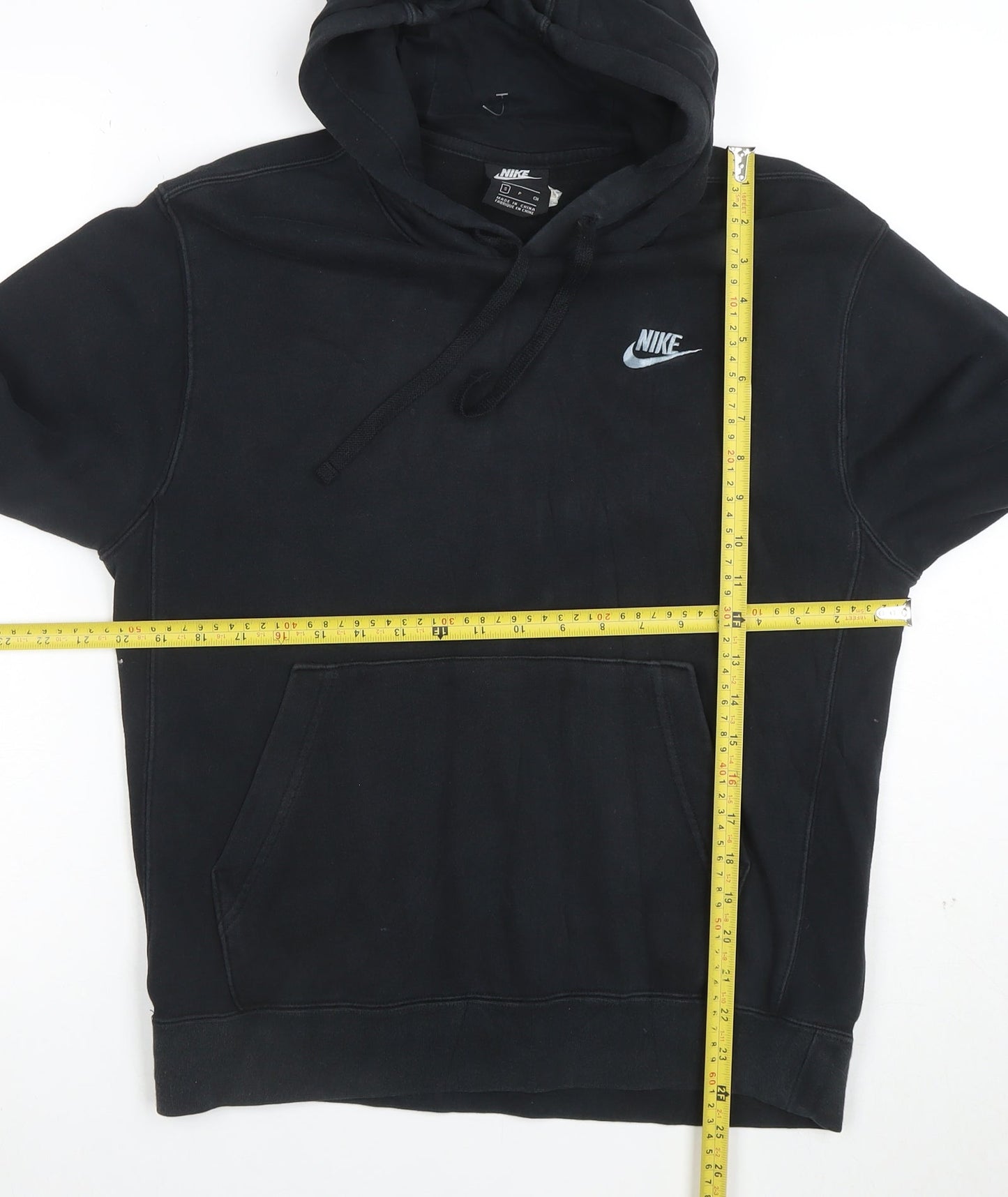 Nike Mens Black Pullover Hoodie Size S Regular Fit Fleece Sweatshirt