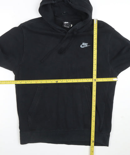 Nike Mens Black Pullover Hoodie Size S Regular Fit Fleece Sweatshirt
