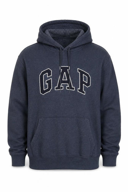 Gap Men’s Blue Pullover Logo Hoodie M Fleece Regular Fit