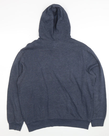 GAP Men’s Blue Pullover Logo Hoodie M Fleece Regular Fit