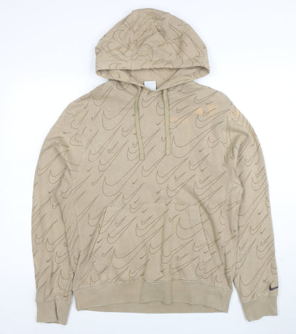 Nike Men's Beige Pullover Hoodie Small Graphic Sportswear