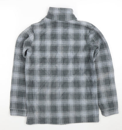 Columbia Women's Grey Plaid Fleece Full Zip Jacket Size L