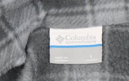 Columbia Women's Grey Plaid Fleece Full Zip Jacket Size L