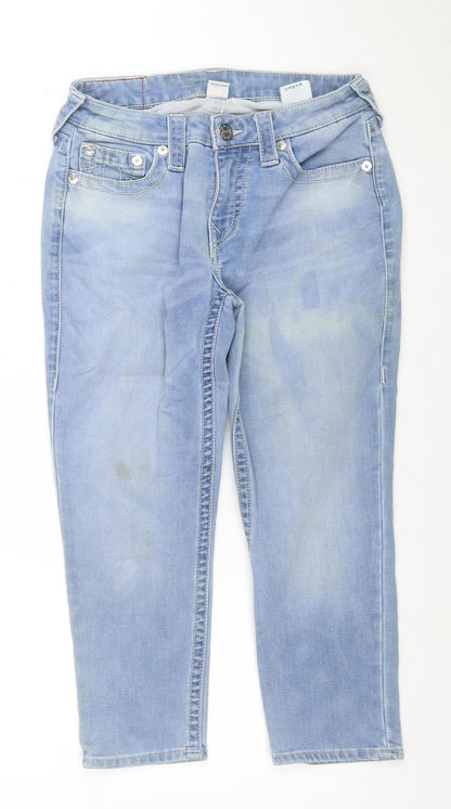 True Religion Womens Blue Size 28 Mid Rise Straight Jeans