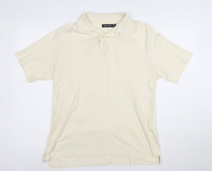 Nautica Men's Beige Short Sleeve Classic Fit Cotton Polo Shirt Size S