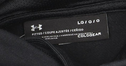 Under Armour Women Black L Pullover Hoodie Logo Design ColdGear