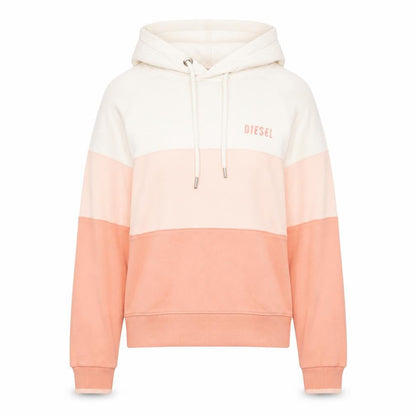 Diesel Womens XS Colourblock Hoodie in Cream and Peach