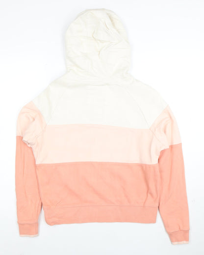 Diesel Womens XS Colourblock Hoodie in Cream and Peach