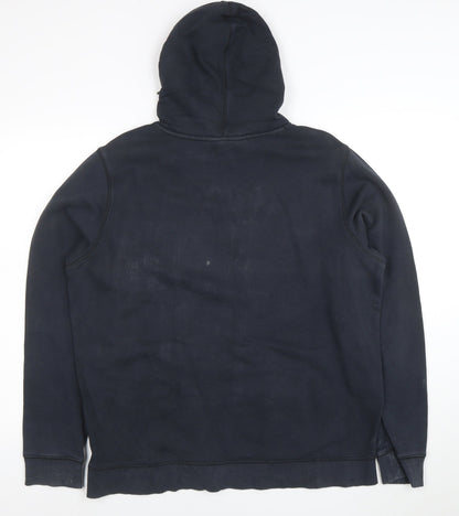 Under Armour Womens Black Pullover Hoodie L Cotton Blend Logo Detail