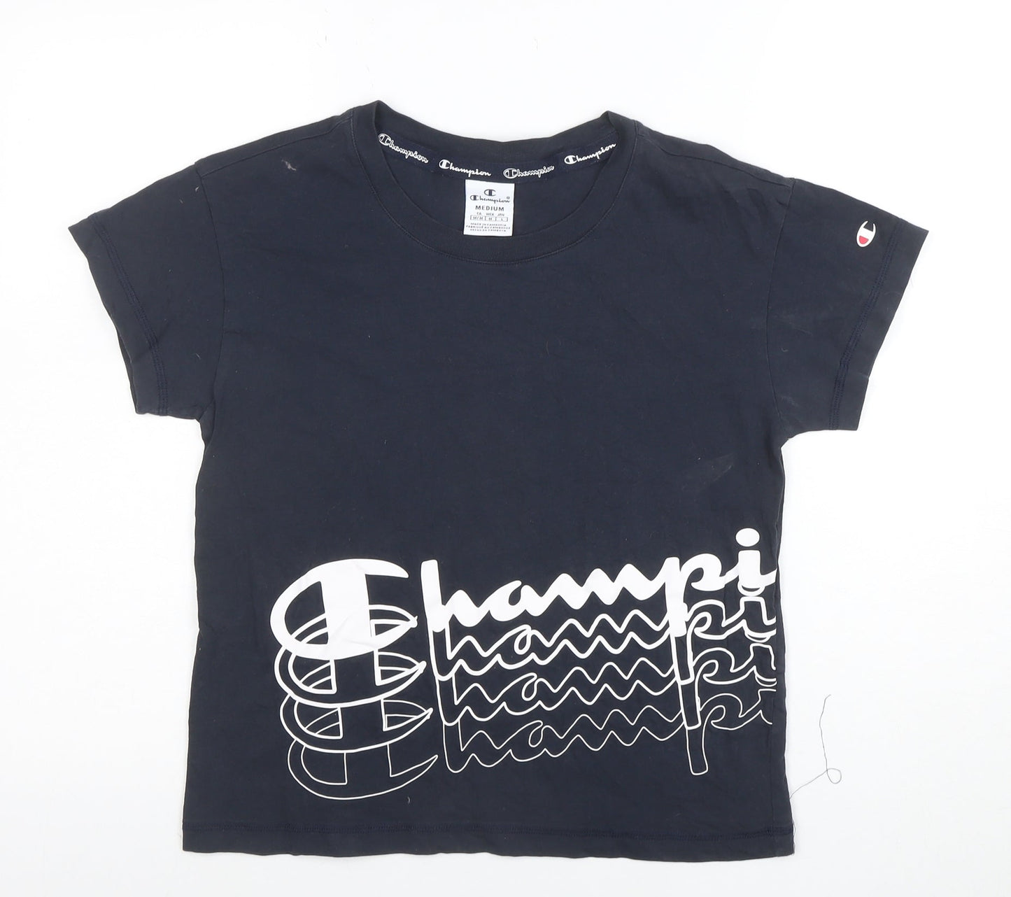 Champion Womens Black Medium Basic Cotton T-Shirt