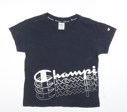 Champion Womens Black Medium Basic Cotton T-Shirt