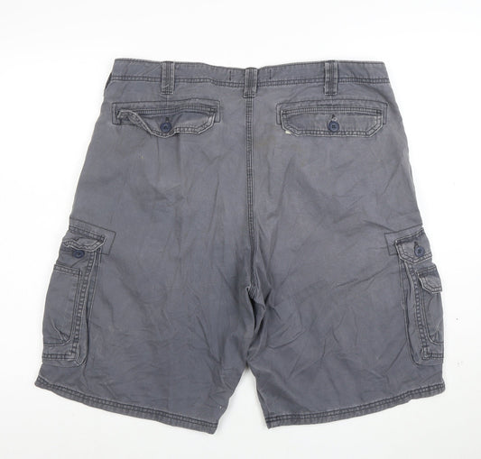 Lee Men's Grey 38 Cargo Cotton Shorts Casual Workwear