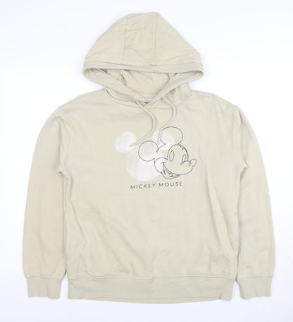 Disney Women Beige Mickey Mouse Pullover Hoodie XS