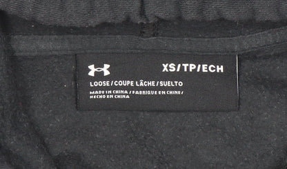 Under Armour Boys Black XS Full Zip Hoodie with Logo Print