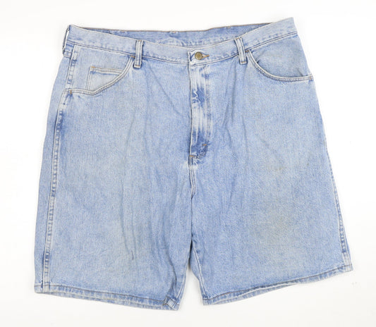 Wrangler Men Blue Denim Chino Shorts Size 40 Regular Fit