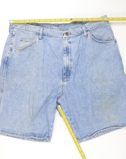 Wrangler Men Blue Denim Chino Shorts Size 40 Regular Fit