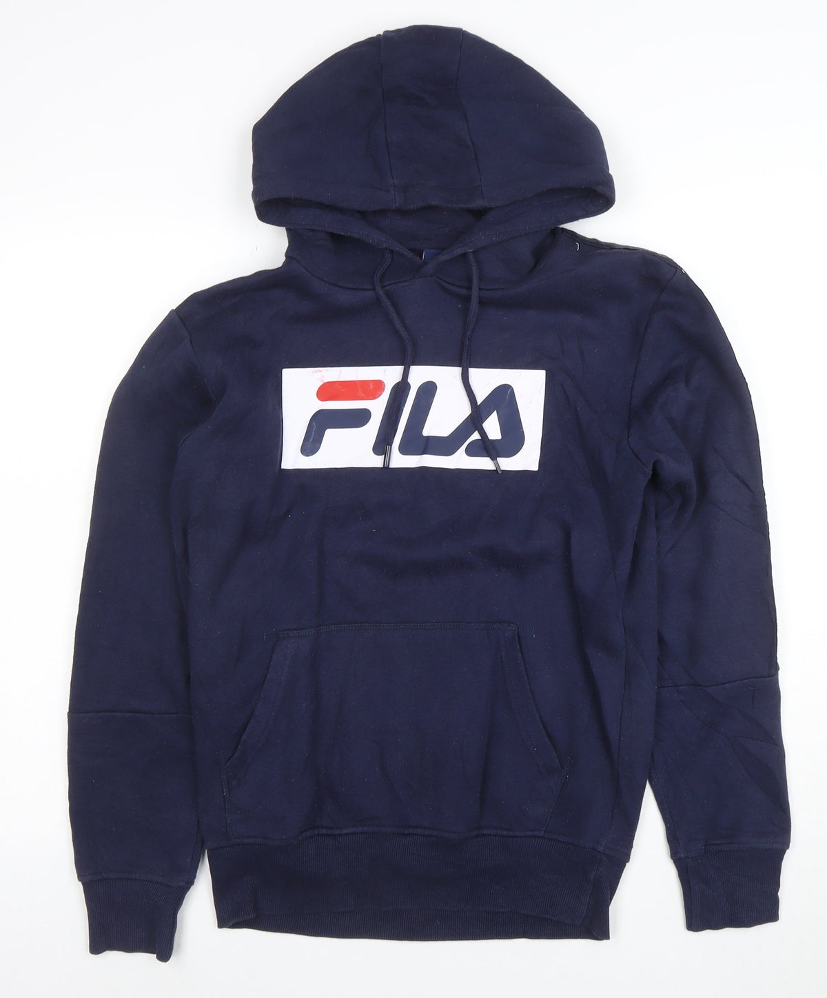 Fila Men's Blue XS Pullover Hoodie with Logo Print
