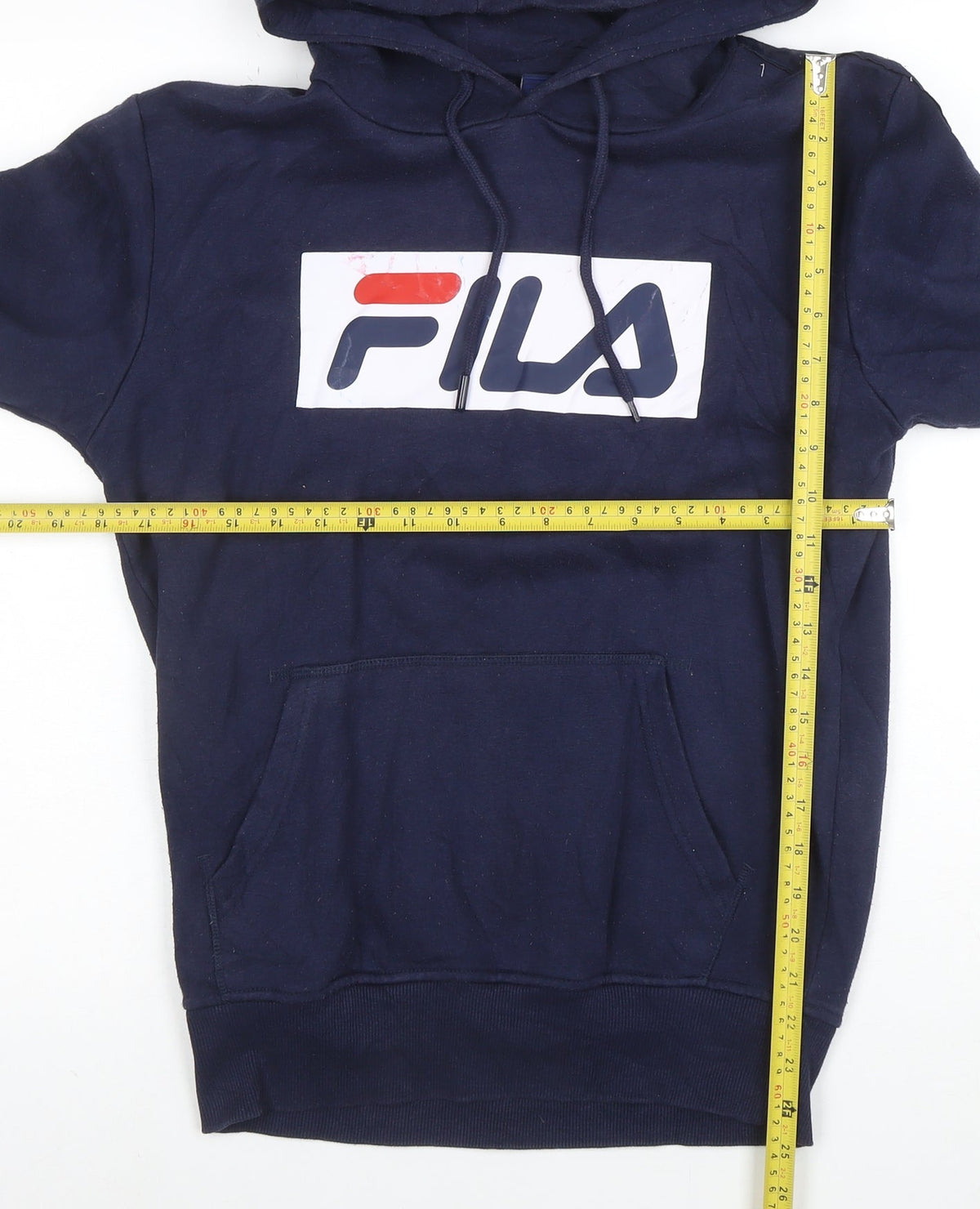 Fila Men's Blue XS Pullover Hoodie with Logo Print