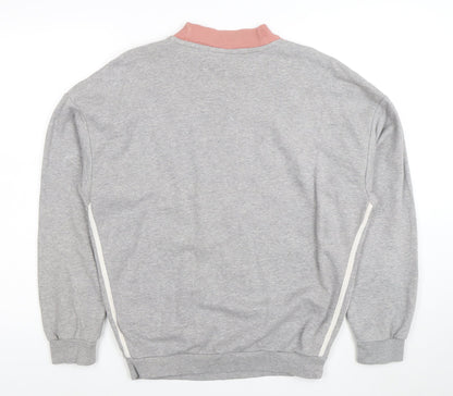 Adidas Womens Grey & Pink Crew Neck Pullover Sweatshirt Size 10 M