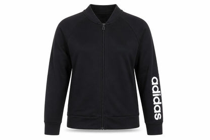 Adidas Women Black Full Zip Sweatshirt Size M Cotton Blend