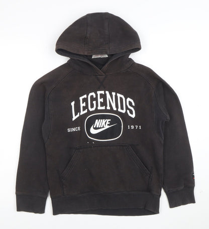 Nike Boys Black Pullover Hoodie Legends Graphic Print Size M
