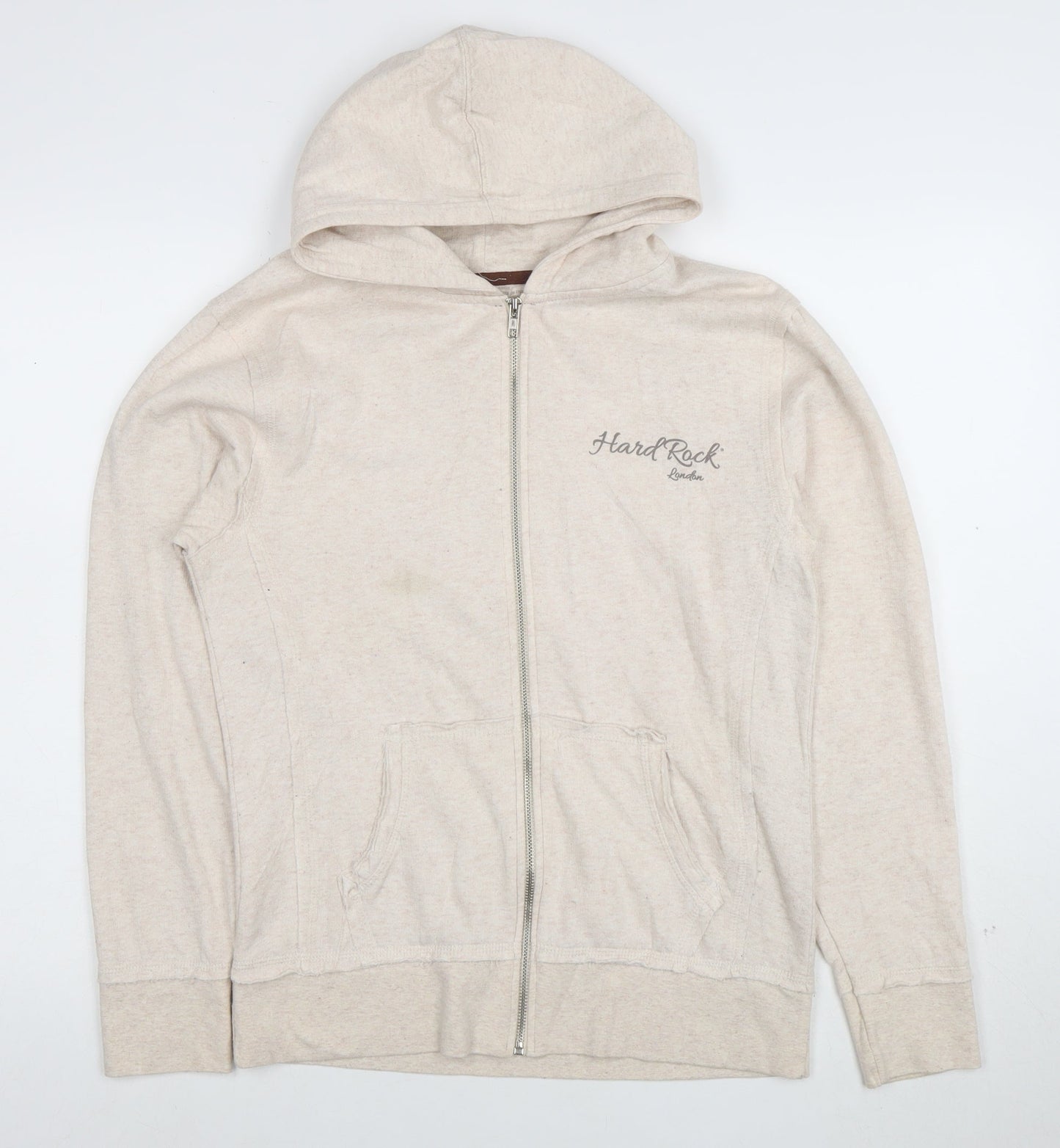 Hard Rock Cafe London Beige Full Zip Hoodie Women’s Size M