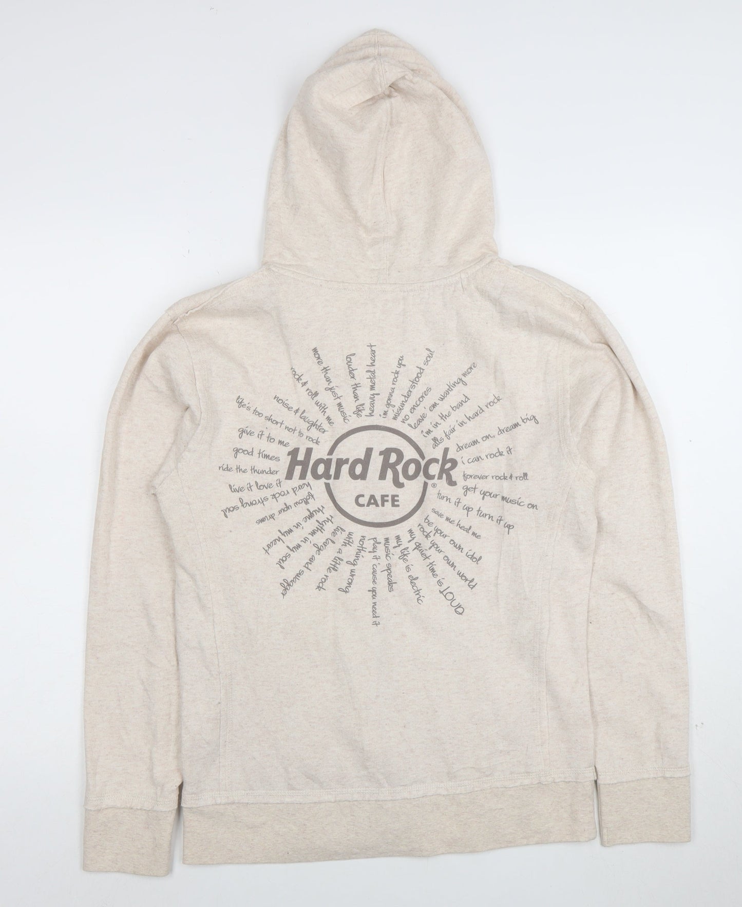 Hard Rock Cafe London Beige Full Zip Hoodie Women’s Size M