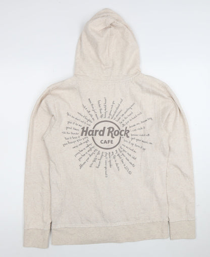 Hard Rock Cafe London Beige Full Zip Hoodie Women’s Size M