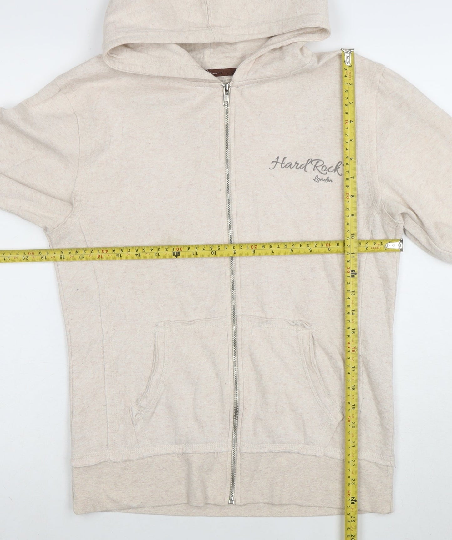 Hard Rock Cafe London Beige Full Zip Hoodie Women’s Size M