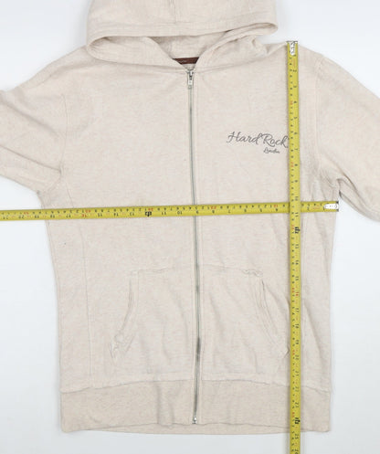 Hard Rock Cafe London Beige Full Zip Hoodie Women’s Size M