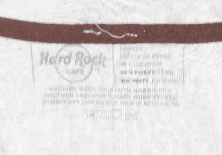 Hard Rock Cafe London Beige Full Zip Hoodie Women’s Size M