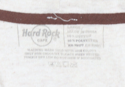 Hard Rock Cafe London Beige Full Zip Hoodie Women’s Size M