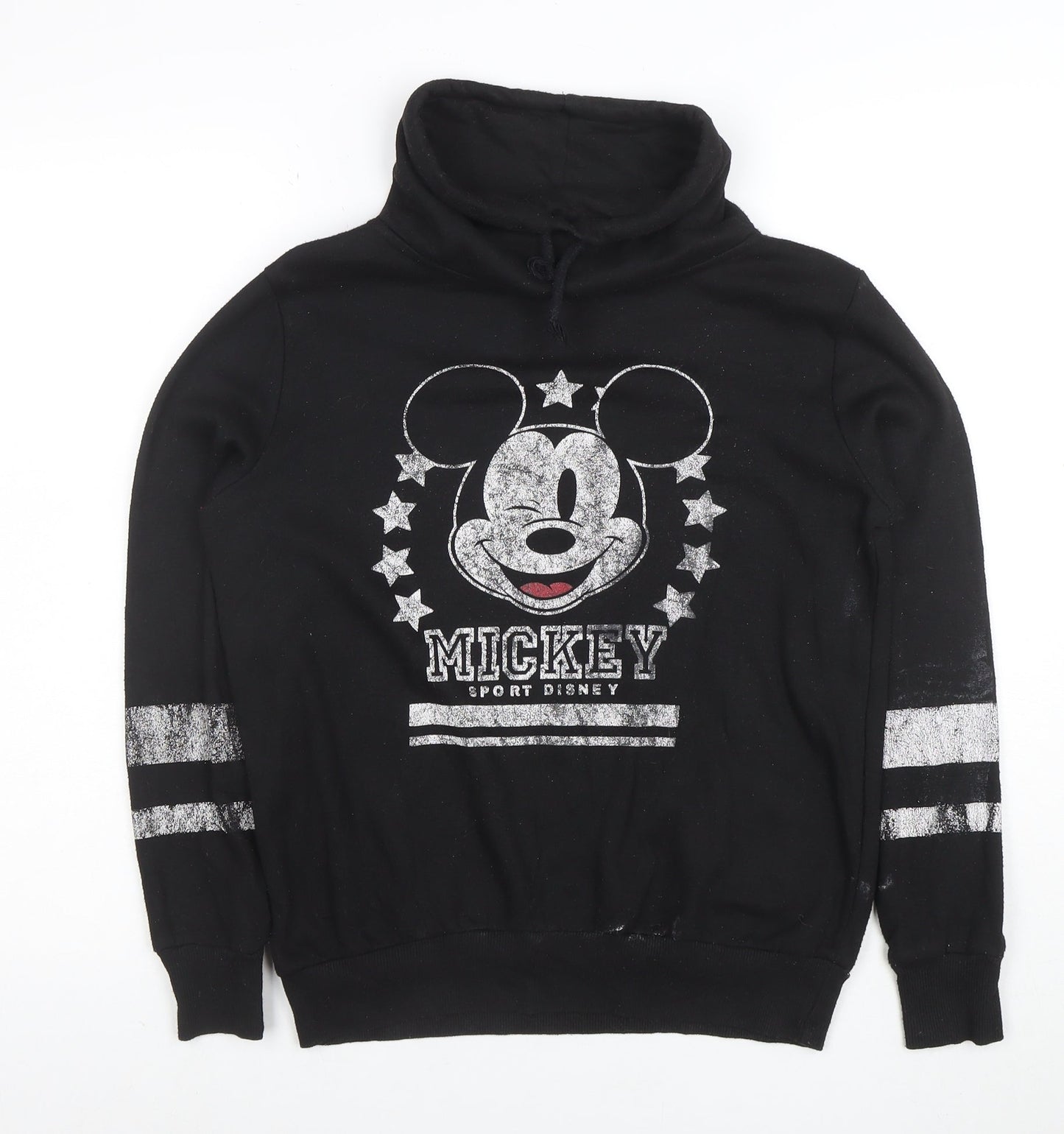 Disney Women’s Black Mickey Graphic Pullover Sweatshirt Size 8