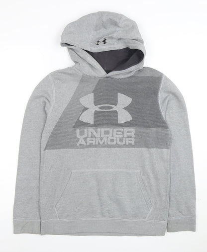 Under Armour Boys Grey Pullover Hoodie YLG Loose Fit Fleece