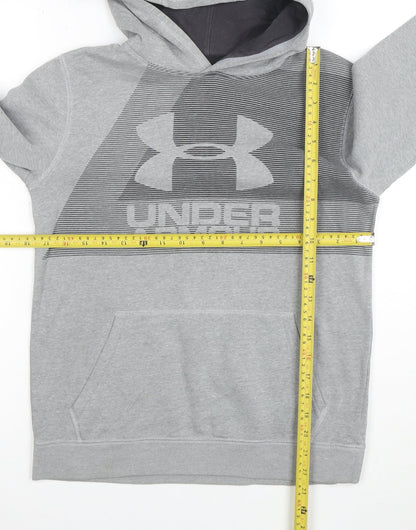 Under Armour Boys Grey Pullover Hoodie YLG Loose Fit Fleece