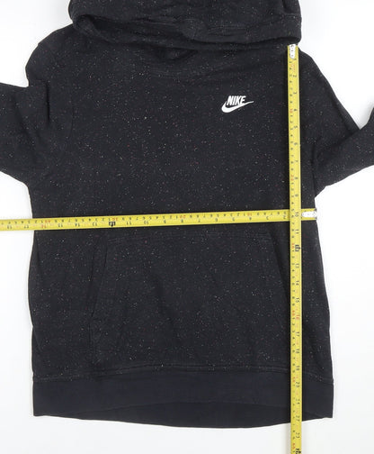 Nike Boys Black Speckled Pullover Hoodie Size S Cotton Blend