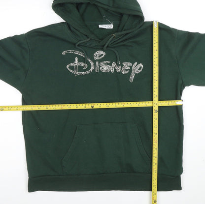 Disney Women’s Green Pullover Hoodie Size 12/14 Medium Cotton Blend