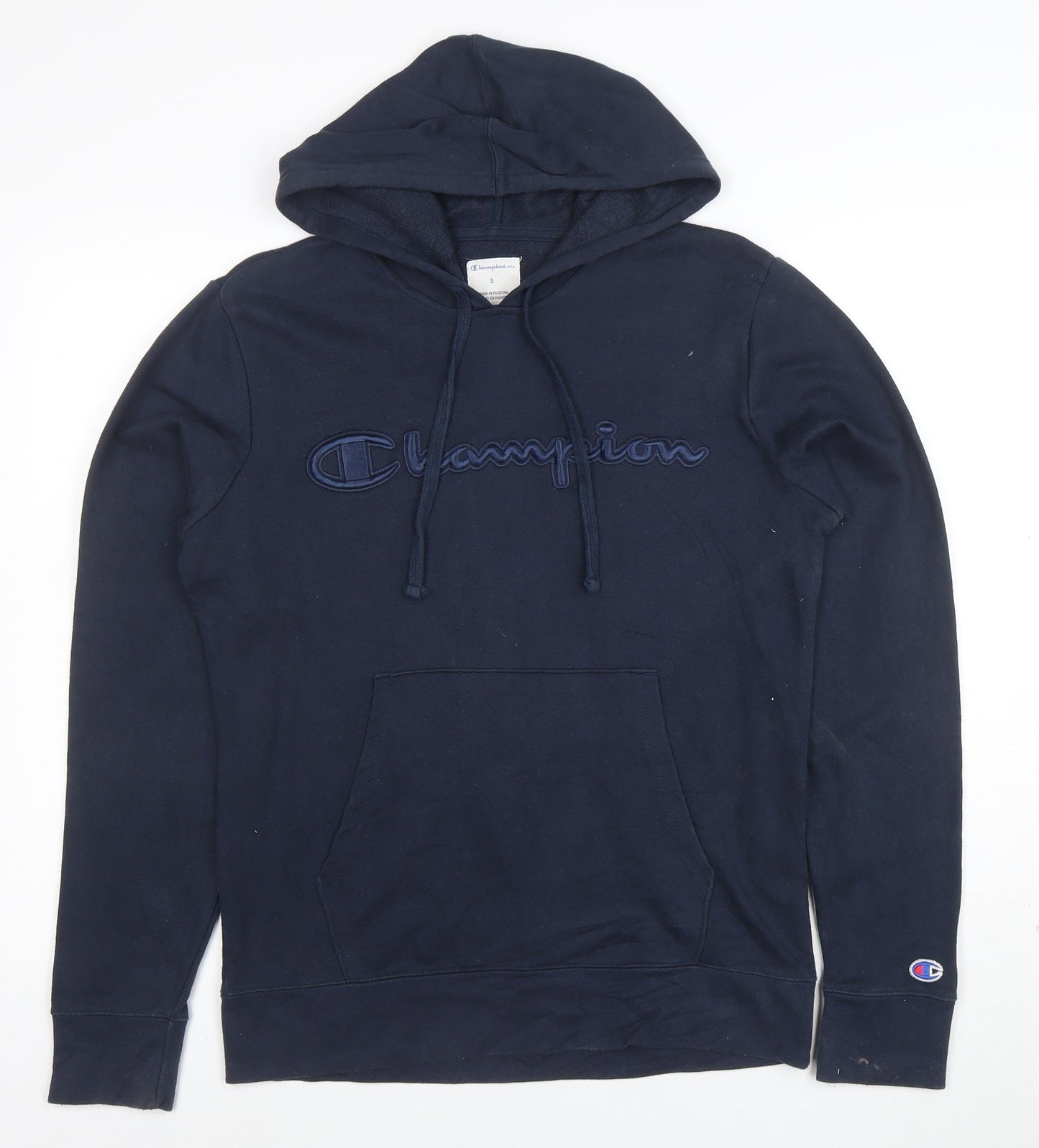 Champion Men’s Blue Small Pullover Hoodie Embroidered Logo