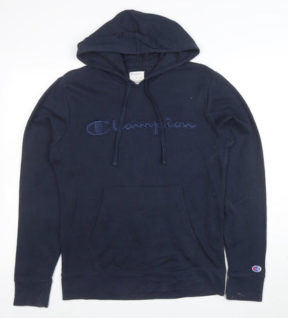 Champion Men’s Blue Small Pullover Hoodie Embroidered Logo