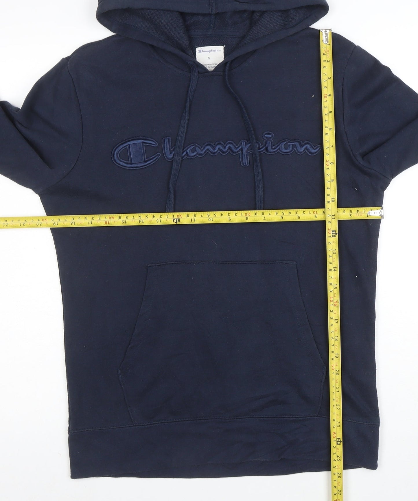 Champion Men’s Blue Small Pullover Hoodie Embroidered Logo
