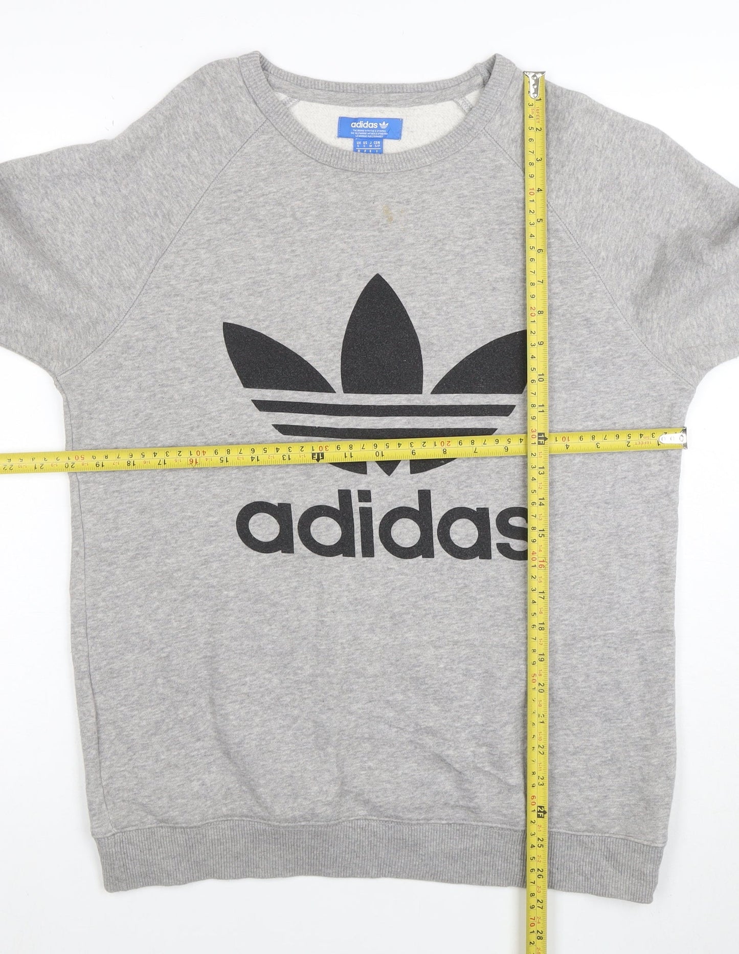 adidas Men's Grey Small Pullover Crew Neck Sweatshirt