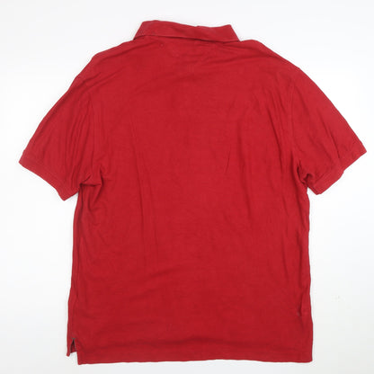 Tommy Hilfiger Golf Red Cotton Men's L Polo Shirt